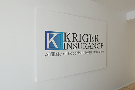 Kriger Insurance logo on the white frame
